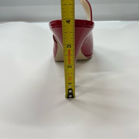 Anne Klein Red Patent Leather Slingback Heels Open Toe Size 6.5M - Picture 8 of 8